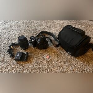 Nikon Black DSLR Camera Set with Accessories